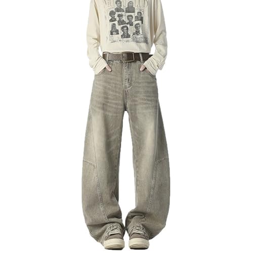 Baggy Jeans Men Casual Washed Barrel Jeans Streetwear for Skater Loose Fit Wide Leg Barrel Denim Pants3