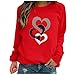 Pullovers Femle Fit Voyage Polyester Nouvelles Années Tuniques Kawaii Motif Col Rond Pullover Women A Jabot Manche Longue Léger Une Lignes