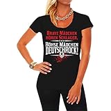 figurbetontes Oberteil Spaß kostet Frauen und Damen Tshirt Brave Mädchen hören Schlager böse Mädchen Deutschrock Größe XS - 3XL