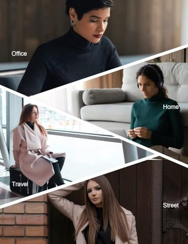 Hoplynn H-205201-BLACKGREYWHITE-L 3 Pack Turtlenecks Women Long Sleeve Pullover Baselayer Undershirts Sweater Tops Mock Turtle Neck Shirts Black Grey White Large thumb #6