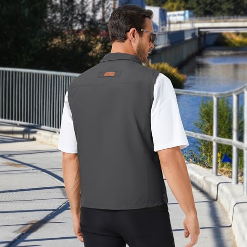 KIWI RATA Mens Casual Lightweight Outdoor Vest Summer Fishing Safari Travel Outerwear Vests Cargo Utility Jacket3