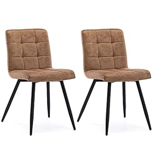 HNNHOME Set van 2 x Cubana gestoffeerde keuken eetkamerstoel, sterk zwart staal metalen been, lounge woonkamer receptie…