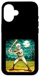 scheletro giocatore di baseball - batter field homerun dinger custodia per iphone 16