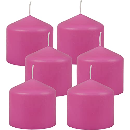 HS Candle Stumpenkerzen Wachskerzen Ø8cm x 8cm (6er Pack) Rose -...