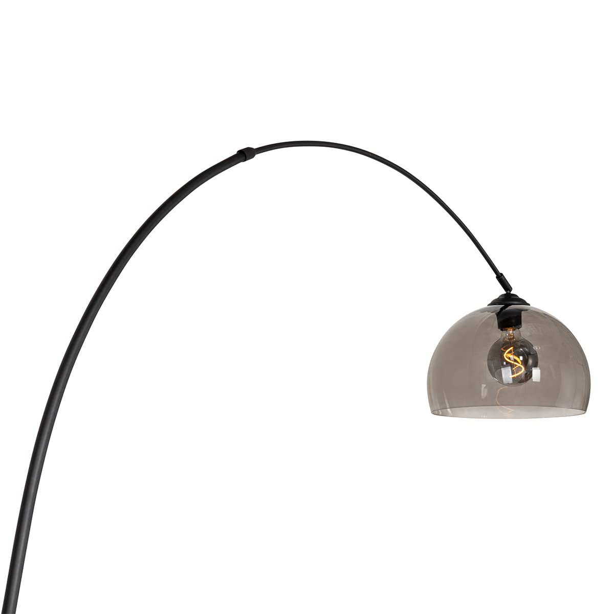 Qazqa arc - Lampada da terra con paralume Moderno - 1 luce - L 155 cm - Nero - Moderno - Soggiorno I Camera da letto