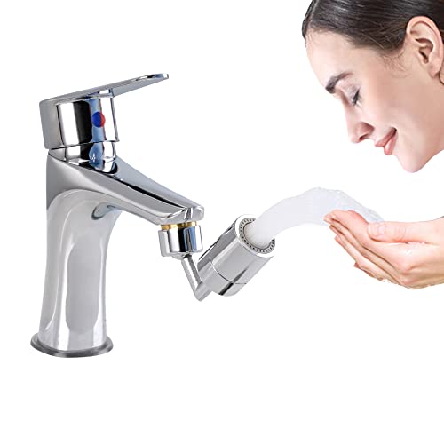 Hibbent Faucet Aerator, 720° Swivel Spray Aerator, Kitchen Faucet Aerator, 2 Water Mode Bathroom Faucet Adapter For Face Washing, Gargle And Eye Flush, 1.8Gpm 55/64 Female Thread With Adapter, Chrome #TOP12