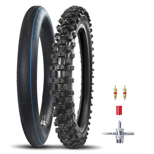 HOOUP Dirt Bike Front 70/100-19 2.75/3.00-19 Tire and Inner Tube for 150cc KX100 KLX140 TTR125 CRF150 XR100 RM85L RM100 Baja DR125 Pit Bike Off Road Motocross Motorcycle Heavy Duty