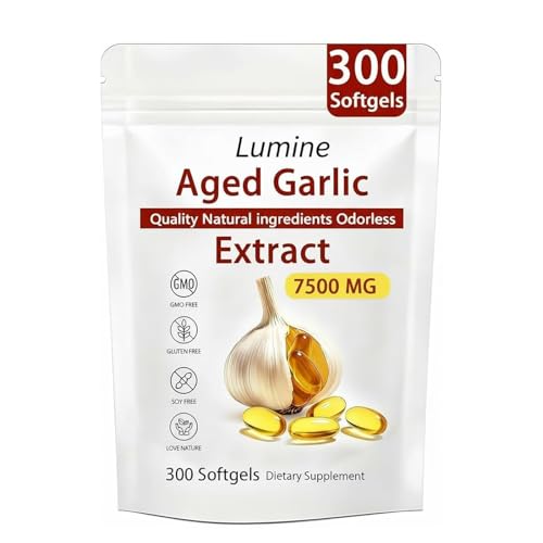 TEYAOE LUMINE Aged Garlic Extract Odorless - Aged Garlic Extract 300 Softgels | Non-GMO Gluten-Free | Supports Immune Health