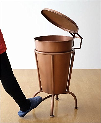 アンティーク　レア　ペダル　ダストボックス　キッチン　メタル　蓋付き アンティークレアペダルダストボックスキッチンメタル蓋付き