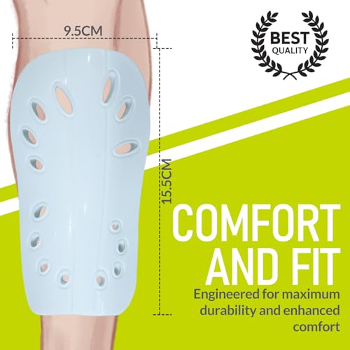 Image of GISCO Premium Soccer Shin Guards for Youth & Adults | Lightweight Football Shin Pads | Protective Soccer Gear for Training & Matches (White, Medium)