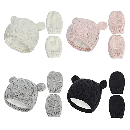Gorrito de punto cálido infantil con orejeras protectoras contra el frío, pack de 2 5