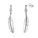 Produktbild 925 Sterling Silber Ohrringe Feder Ohrhänger mit Zirkonia Kristall hängend Ohrringe für Damen Mädchen