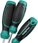 4-Piece Flat Screwdriver Set, Magnetic Slotted Head Screwdrivers, Soft Ergonomic Grip | Precision 3mm 5mm 6mm Driver Tool