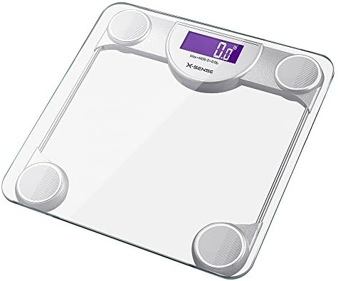 Bathroom Scale, X-Sense 440 lb / 200 kg Digital Body Weight Scale with Step-On Technology, Tempered Glass