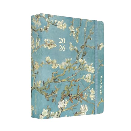 Kokonote: Agenda Settimanale 2025-2026 Van Gogh, bianco e blu, stile giapponese/Agenda Kokonote 2025 2026 17 mesi, 16,5x20 cm/Weekly Planner 2025 2026 Idole, Agenda per l'università, scuola o lavoro