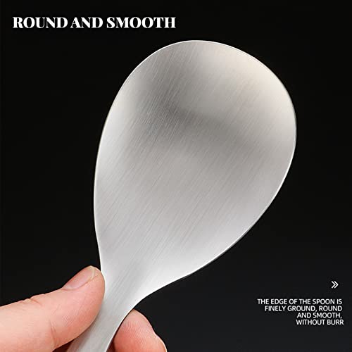 8 Inch Good Stainless Steel Rice Spoon,Home Kitchen Thickened Rice Spoon-Mirror Polished,Easy To Clean (1 Pack) #TOP2