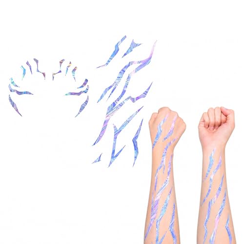 Lunarella 18 Dark Fantasy Demon Mark Temporary Tattoos, Mystic Rune Symbol Makeup Stickers for Face & Forearm - Unique Large Design, Perfect for Halloween, Cosplay, Parties, and Photo Shoots