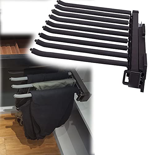 Porte-pantalons de type tiroir en aluminium brossé pour dressing haut de gamme