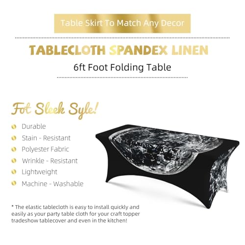 Nappe lune housse extensible 1,8m table rectangulaire banquet - 6