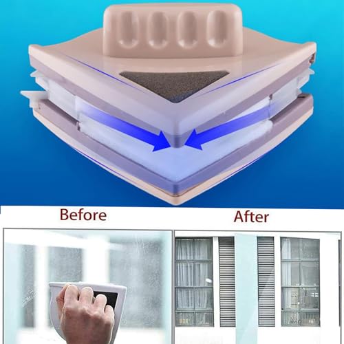 Doble De La Limpiacristales,Limpiador Magnético de Ventanas,Limpiacristales Para Cristales,Cepillo Magnético de Doble Cara,Lateral Doble Magnético Ventana Limpiador - imagen 5