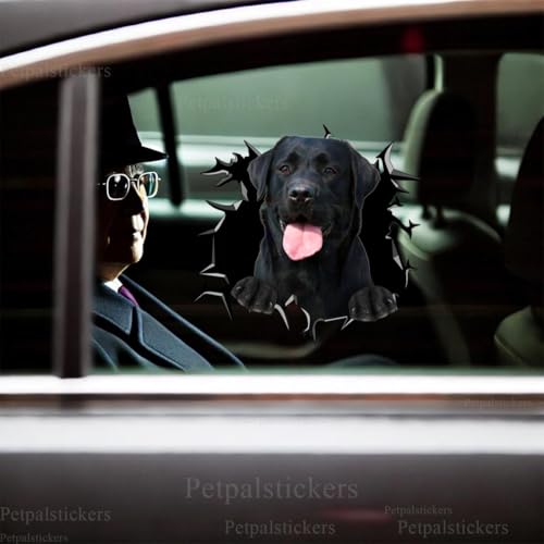 Image of Cute Dog Stickers for Car Window Decals Waterproof Funny Sticker (Labrador Car Decal)