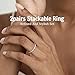 VISDIV 2mm 925 Sterling Silver Rings Gold Engagement Wedding Bands Eternity Cubic Zirconia Simulated Diamond 2pairs Stackable Ring for Women Size 5-10