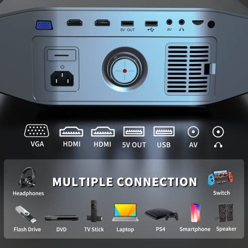 Portable Projector For Outdoor Movies, Vamvo L6200 Home Theater Movie Projector, Supported 1080P Full Hd Video Projector Compatible With Fire Tv Stick, Ps4, Hdmi, Vga, Av And Usb #TOP5