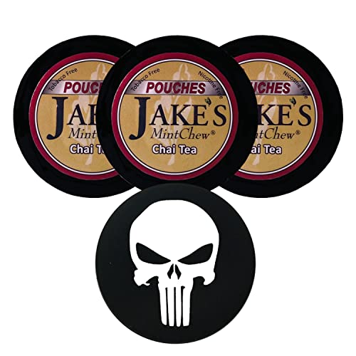 DC Crafts Nation Skin Can Cover Skull with 3 Cans Jake's Mint Chew Chai Tea Pouches