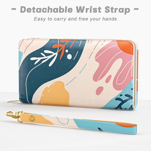 Image of Aiawoxc Womens Wallet, RFID Wristlet Wallets for Women, Ladies Clutch Purses, Large Travel Card Holder with Phone Holder | RFID