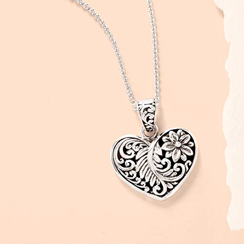 Ross-Simons Sterling Silver Bali-Style Heart Pendant Necklace4