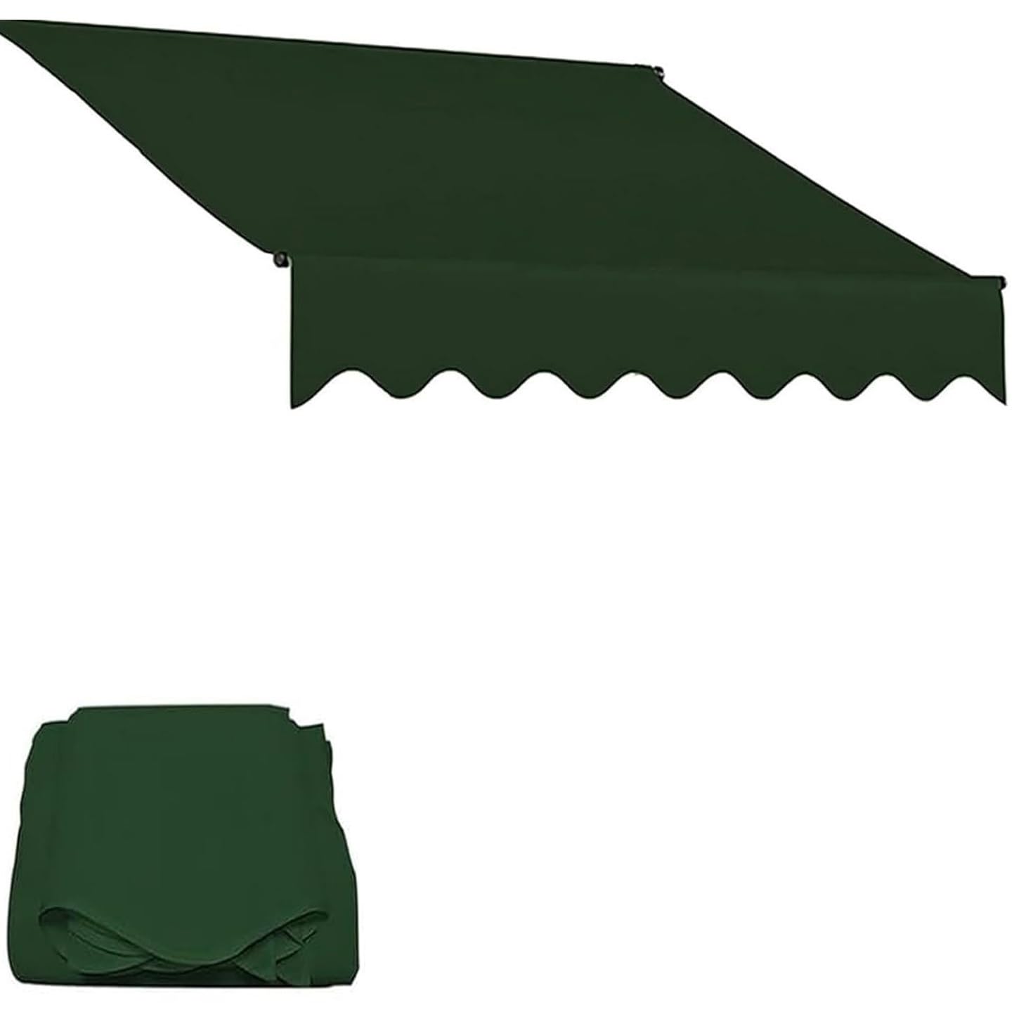 Toile de rechange pour store banne de porte fenêtre balcon vert foncé 5x2m