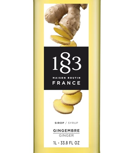 Image of 1883 Ginger Syrup for Drinks, Made in France, 1 Liter Glass Bottle