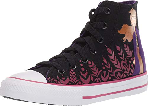 Converse Kids Girl's Chuck Taylor All Star Frozen Collection (Little Kid/Big Kid) (Hi) Black/Cherries Jubilee/White 3 Little Kid