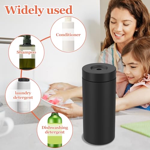 Image of Silicone Dish Soap Dispenser, Reusable Soap Dispenser, Easy to Fill to Use Dish Soap Squeeze Bottle, 240ml Dishwashing Liquid Dispenser Portable Hand Soap Bottle for Kitchen Sink, 2.4 x 5.5 in (Black)