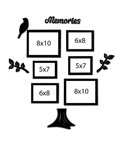 Image of Art Street - Memory Family Tree Photo frame set of 11 Pieces, 6 Photo Frames and 5 Mdf Plaques.