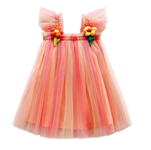 Baby Girls Tulle Tutu Dress Summer Rainbow Color Dress Size 6M-5T