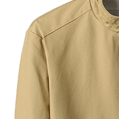 Men's Cotton Bomber Jacket Casual Lightweight Stand Collar Outwear Outdoor Zipper Soft Skinny Thin Coat4