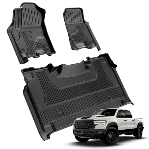 Image of Floor Mats Fit for Dodge Ram 1500 /1500 RHO Crew Cab 2025 2026, Black