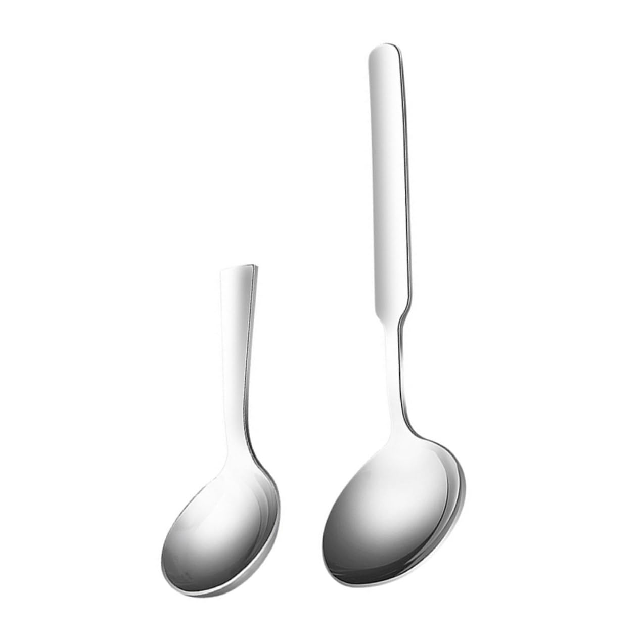 COLLBATH 2pcs Stainless Steel Dessert Spoons Ergonomic Stirring Spoons for Home Use Versatile Utensils for Parties Shops and Gatherings
