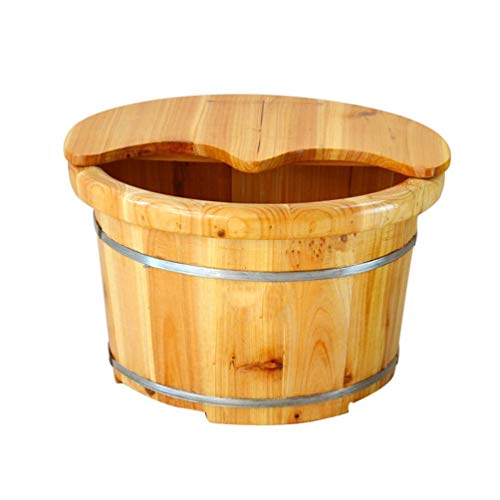 Spa de pies de madera natural con tapa