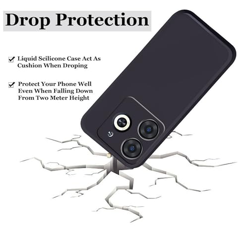 Image of A rtistque Liquid Silicone Back Cover Case for Infinix Smart 8 5G Shockproof TPU Soft Flexible with Camera Protection - Black
