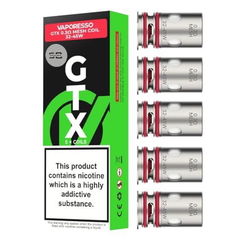 Vaporesso GTX Coils [0.3] - 5 Pack - Available in 0.2 0.3 0.4 0.6 0.8 - Compatible with Target Luxe GTX Swag Armour Gen Series - No Nicotine