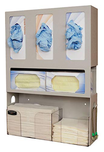 Face Mask Dispenser, Cone Style, Hinged Lid, Keyholes for Wall Mounting, Clear PETG Plastic, Made in The USA