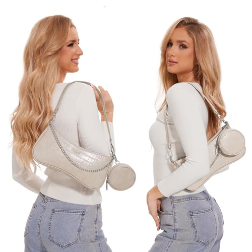 Shoulder Bag for Women Leather Small Purse Crocodile Pattern Clutch handbags with Exterior Coin Purse2