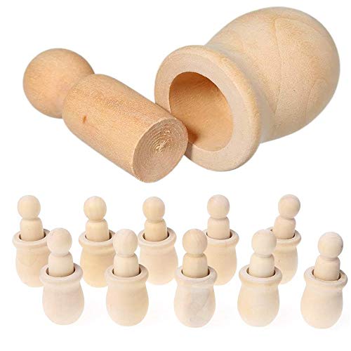 10 Piezas Muñecas de Clavijas de Madera, Cuerpos de Muñecas de Clavijas...