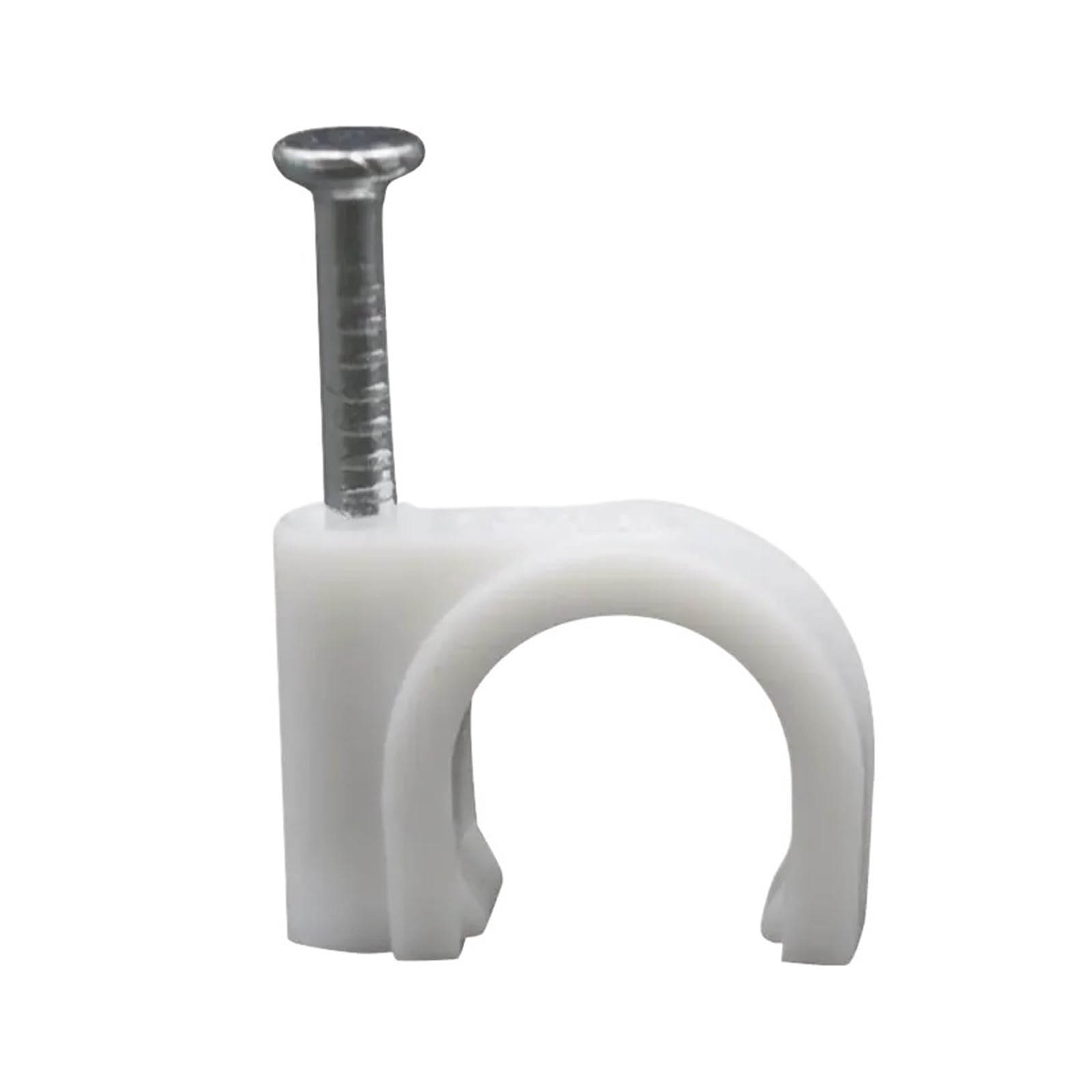 Gkirqvpe 10Mm Cable Clips ， Steel Nail Wire Round Pin-Line Plastic Clamping Cable Clip Holder White 4-32Mm Pack Of 200(10Mm)