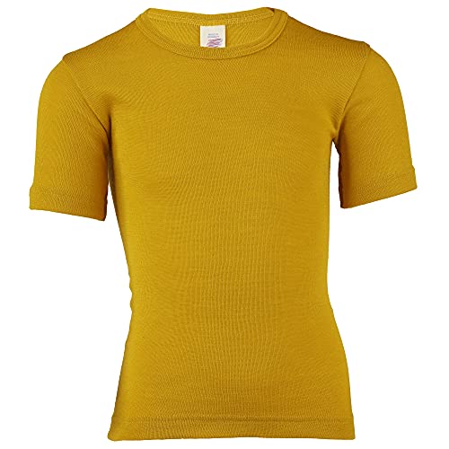 Kid's Short Sleeve Thermal Shirt: Warm and Thin Base Layer Top, Organic Merino Wool Silk, Sizes 2-15 Years