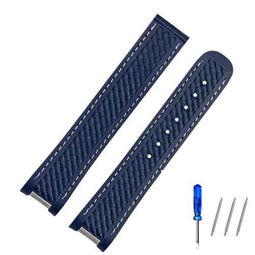 Bracelet montre Omega Seamaster 210/220 caoutchouc silicone noir 20mm