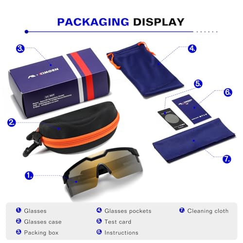 Image of kimorn Z87 Polarized Sport Sunglasses for Men | Wrap around Sport Frame, Polarized Lenses, Driving Fishing Cycling