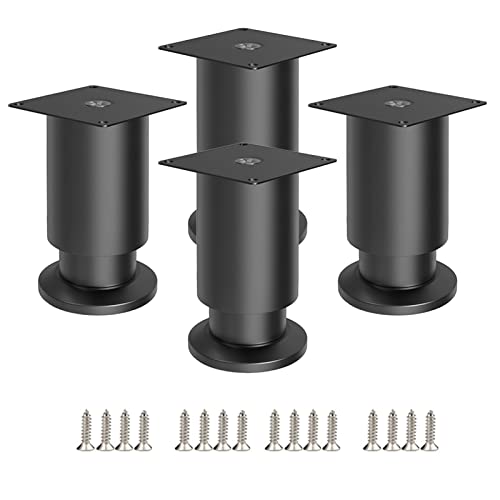 Pieds de meuble réglables en acier inoxydable noir 30cm Feng Shui